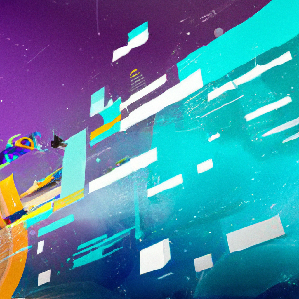 Abstract sunrise tech collaboration